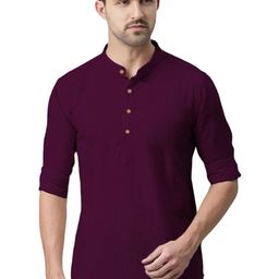 EdinWolf Men Solid Daily Cotton Short Kurta-image-91