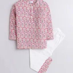Polka Tots Boys Printed Regular Pure Cotton Kurta with Pyjamas-picture-32