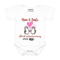 Arvesa Mom & Dad Anniversary With Me Printed Bodusuit-image-94