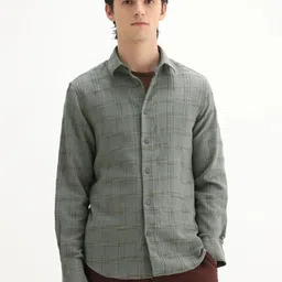 RARE RABBIT Men Comfort Horizontal Stripes Checked Casual Shirt-image-66