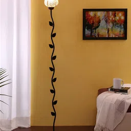 Devansh Black & White Leaf Floor Lamps-11