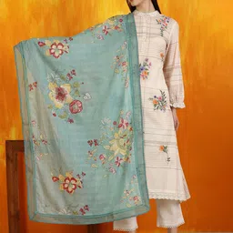 W Floral Printed Pure Cotton Dupatta-33
