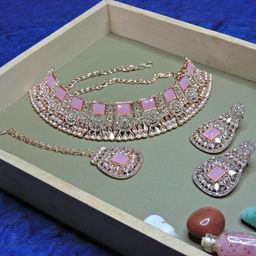 VATSALYA creation Gold Plated Stones Studded Jewellery Set-image-33