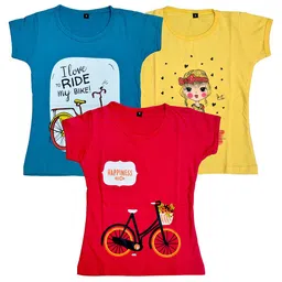 FAZZA Girls Pack Of 3 Printed T-shirt-picture-24