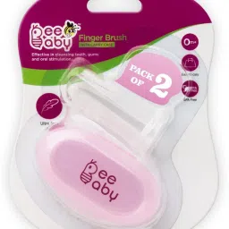 Silicone Finger Brush with Carry Case For Baby (Pack of 2) Pink Ultra Soft Toothbrush-37