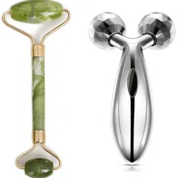 CHIWAY FACE AND HEAD ROLLER JADE FACE ROLLER WITH 3D FACE BODY MASSAGER Massager-0
