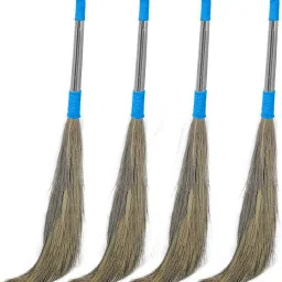 Natural grass ( Plastic Handle ) 500 gm weight Grass Dry Broom-image-43