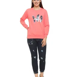 WOOL 4U Women Graphic Printed Round Neck Sweatshirt-image-96