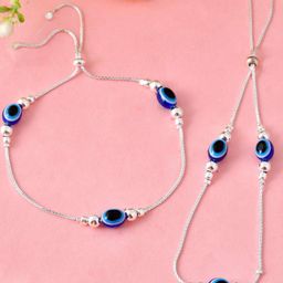 Sangria Stainless Steel Silver-Plated Anklet-14