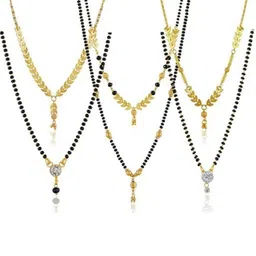 NINAMAAYRA Gold-Plated Brass Artificial Stones & Beads Mangalsutra-picture-9