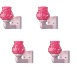 1ST TIME Pack of 4 Pink & White Glass Traditional Cylinder Shaped Wall Lamp-picture-24