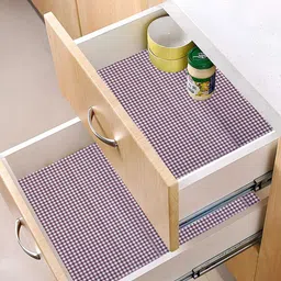 Kuber Industries White & Maroon 3 Pieces Geometric Printed Shelf Liner Organisers-48