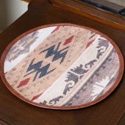 Mona B Brown & Beige Printed Round Shaped Table Placemats-picture-44