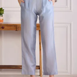 First Resort by Ramola Bachchan Women Smart Regular Fit Mid-Rise Trousers-picture-7