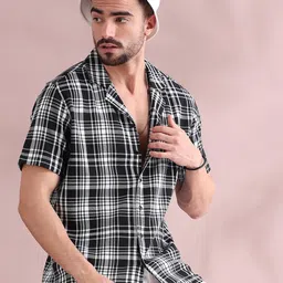 FILORI Men Comfort Tartan Checks Opaque Checked Casual Shirt-image-18