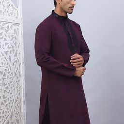 Jompers Men Flared Sleeves Thread Work Kurta-picture-2