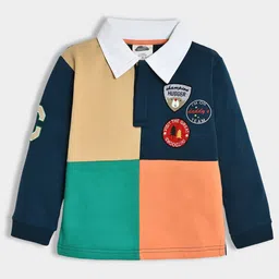 MiArcus Boys Colourblocked Polo Collar Pure Cotton T-Shirt-picture-12