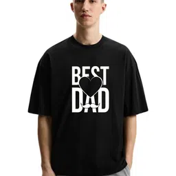 Fashnobic Men Typography Printed Round Neck Cotton Oversized T-shirt-image-82
