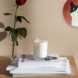 THE QUIRKY HOME White Minimalist Cat With Candle Printed Ceramic Decorative Wall Plate-image-30