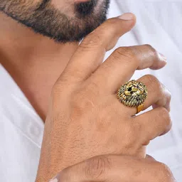 Voylla Gold-Plated Statement Roar Finger Ring-image-29
