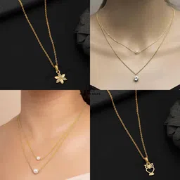 Boghra Sales Set Of 4 Pearls Gold-Plated Brass Pearls Chain-25