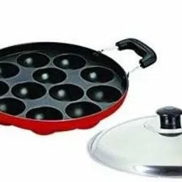 12 Cavities Non Stick Appam Patra with Lid and Side Handle/ kulipaniyaram pan nonstick/ appe/ aapee ka sacha/ panniyaram kadai/ Paniyarrakal/Paniyaram/Appam Pan/Appam Maker/Pan Cake/guntapongadalu pan/appam kadai/Ponganal Maker/idali Maker/idli Pan kadai/litti maker Paniarakkal with Lid Paniarakkal with Lid Paniarakkal with Lid 0.5 L capacity 23 cm diameter-picture-16