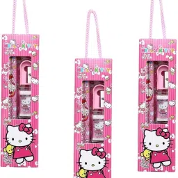3PC Set Stationery 2 Pencils, 1 Ruler,1 Sharpener and a Eraser Set Gift Pack for Birthday Return Gifts Combo Theme Party Art Plastic Pencil Box-image-51