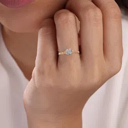 Mia by Tanishq Women 14KT Radiant Cluster Gold & Diamond Finger Ring - 2.15 g-image-49