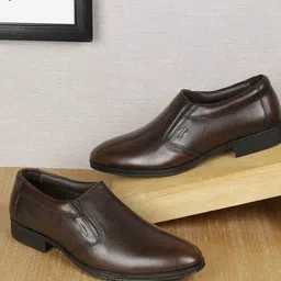 WALKWAY by Metro Men Textured Leather Formal Slip On Shoes-image-94