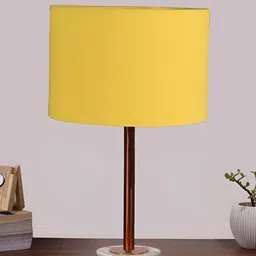 Aura Yellow Metal Traditional Cylindrical Shaped Table Lamp-image-87