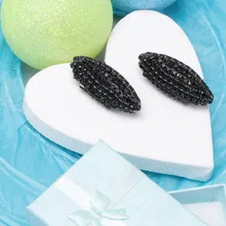KPOP Black-Plated Rhinestone Contemporary Studs-picture-54