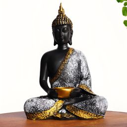 INTERNATIONAL GIFT Silver-Toned Buddha Idol Showpiece-image-50