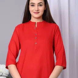 VYMO Mandarin Collar Shirt Style Top-image-1