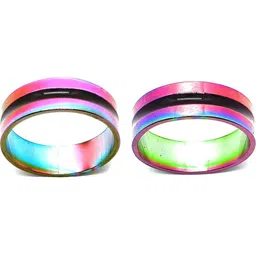 Dynamic Retail Global Set of 2 Rings for Men & Women, Multicolor-Multicolor Alloy Ring ()-picture-33