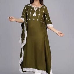 MF Hayat Thread Work Key Hole Neck Kimono Sleeves Kaftan Kurta-picture-7