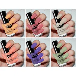 VOLO Set of 6 Color Rich Toxic Free Perfection Shine Nail Polish- 5ml Each- VT-053-13