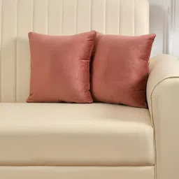 Yellow Weaves Pink 2 Pieces Velvet Square Cushion Covers-image-61