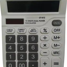 Black 12 Digit Commercial Calculator with solar Charging System FinancialCalculator-10
