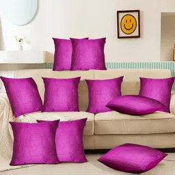 Lushomes Pink Set of 10 Square Cushion Covers-24