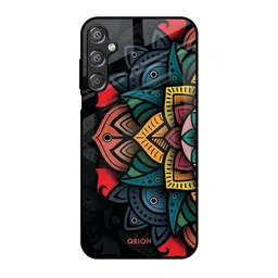 QRIOH Retro Flower Printed Lightweight Silicone Samsung Galaxy M15 5G Glass Back Case-picture-8