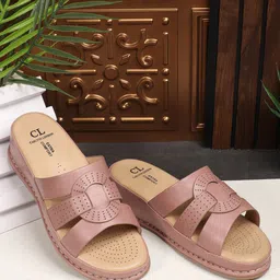 Carlton London Solid Wedge Sandals with Laser Cuts-13