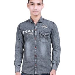 SQS Boys Slim Fit Full Sleeve Denim grey Color Shirt for Boys-image-92