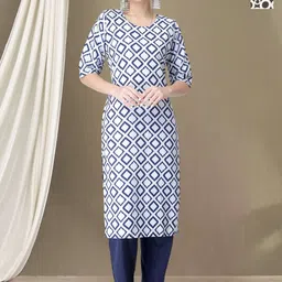 Moda Rapido Women Ethnic Motifs Printed Regular Kurta with Trousers-image-28