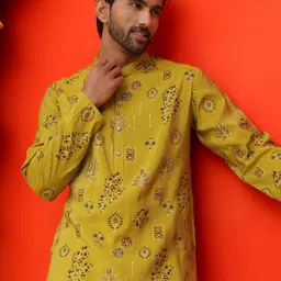 Jompers Men Floral Printed Regular Kurta with Pyjamas-picture-6