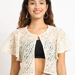 Moonaa Fashion Cotton Open Front Shrug-57
