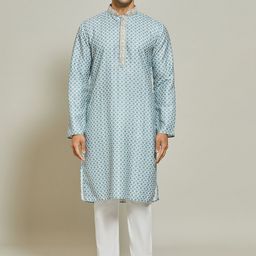 Arihant Rai Sinha Men Printed Regular Pure Cotton Kurta with Trousers-picture-29