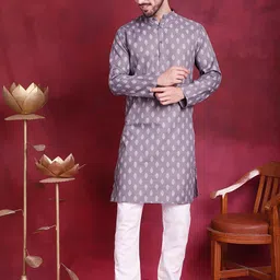 Jompers Men Floral Printed Regular Kurta with Pyjamas-picture-18