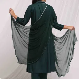 Anouk Women Embroidered Regular Thread Work Kurta with Trousers & With Dupatta image 5