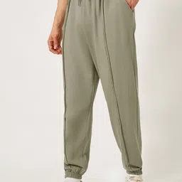 Styli Men Oversize Cotton Jogger with Raw seam detail-picture-3