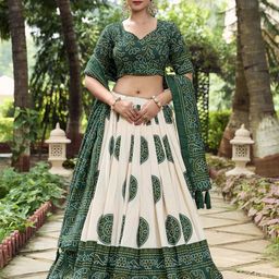 LOOKNBOOK ART Printed Ready to Wear Lehenga & Unstitched Blouse With Dupatta-picture-32